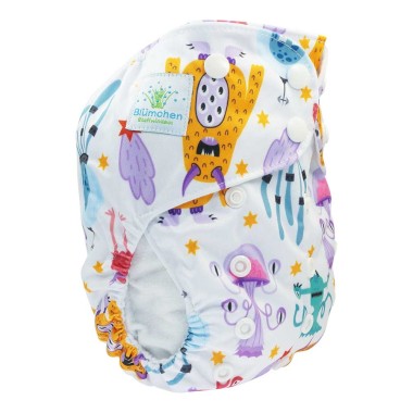 Cloth Diaper POCKET V2 Blümchen SNAP (without inserts)