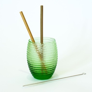 Bamboo straws 2 pcs + Bam&Boo brush