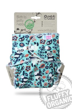 Washable diaper FITTED NIGHT fluffy organic Petit Lulu SNAP