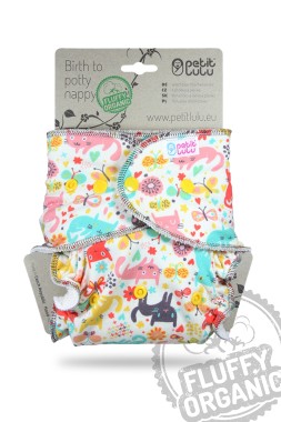 Washable diaper FITTED NIGHT fluffy organic Petit Lulu SNAP