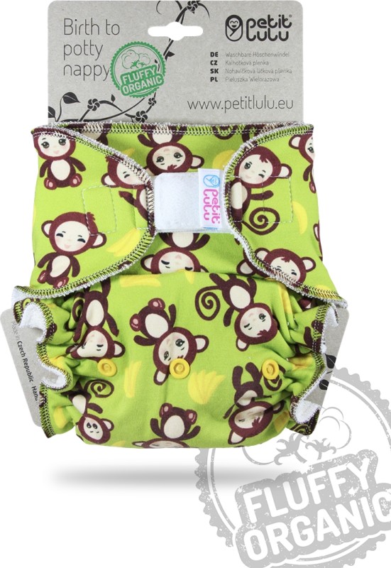 Pannolino lavabile FITTED fluffy organic Petit Lulu VELCRO
