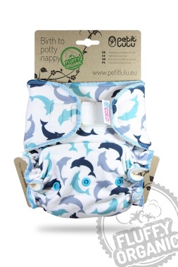 Washable diaper FITTED fluffy organic Petit Lulu VELCRO