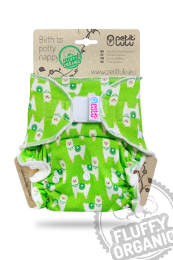 Washable diaper FITTED fluffy organic Petit Lulu VELCRO