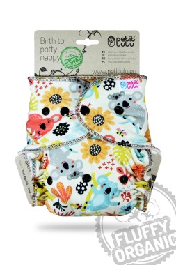 Washable diaper FITTED fluffy organic Petit Lulu SNAP