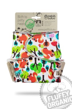 Washable diaper FITTED fluffy organic Petit Lulu SNAP