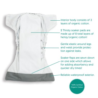 Cloth Diaper AIO NATURAL Thirsties SNAP