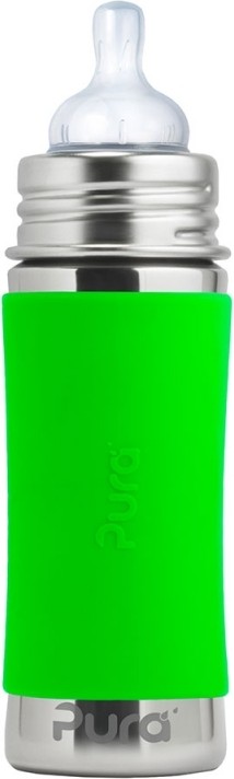 Bottiglia in acciaio inox con tettarella 275 ml Pura
