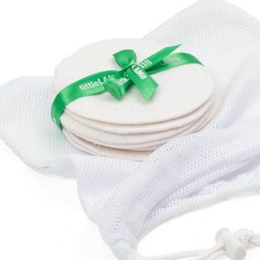 Kit coppette assorbilatte + sacchetta retinata Little Lamb