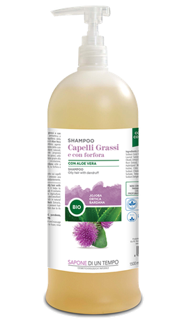 Shampoo capelli grassi/forfora Bio Vegan 1,5 lt Sapone di un tempo