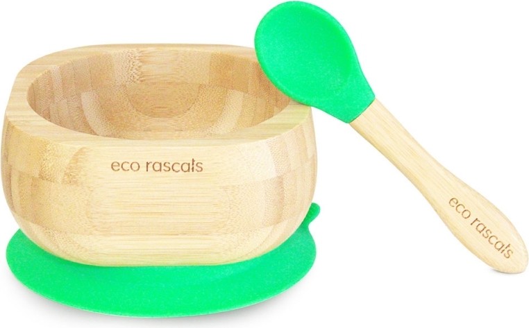 Bamboo First Meal Set Pappa Scodella - Bicchiere - Cucchiaio Bianco