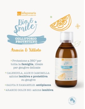 Protective organic mouthwash Orange and Xylitol - La Saponaria