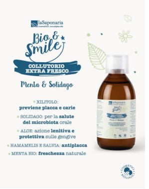 Collutorio biologico extra fresco menta e solidago - La Saponaria