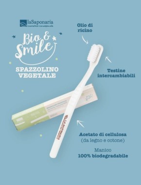 Vegetable fiber toothbrush for adults (MEDIUM bristles) - LaSaponaria