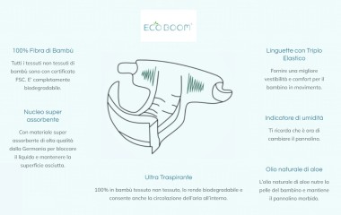 Pannolini U&G biodegradabili taglia M (6 - 10 Kg) - Eco Boom