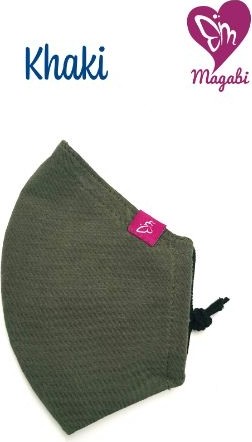 2-layer protective mask with Magabi-S-khaki elastic