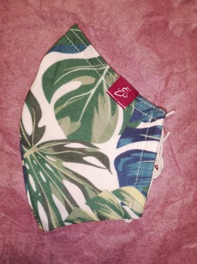 2-layer protective mask with Magabi-S-Green Leaves elastic band