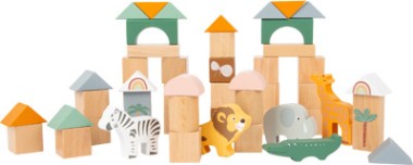 Mattoncini in legno da costruzione tema SAFARI - Legler