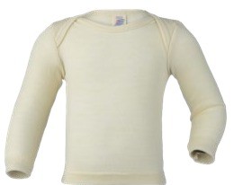 Maglietta a maniche lunghe in lana vergine merino seta (taglie BABY)- Engel