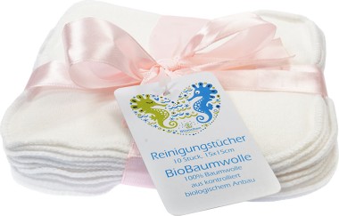 Washable wipes 100% organic cotton - Blümchen