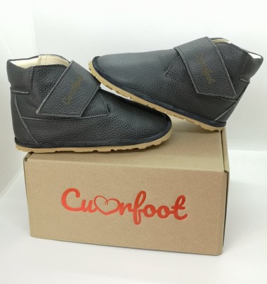 Scarpe alte Barefoot artigianali modello INVERNO CuorFoot (grigio scuro)