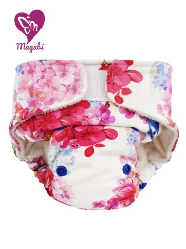 Washable Diaper FITTED Night 100% organic cotton frotte VELCRO- Magabi
