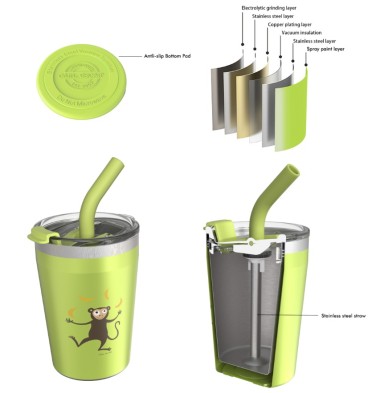 Thermal mug with straw - Carl Oscar