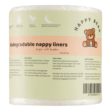 Happy Bear biodegradable bamboo tissue roll