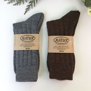 MORETTO wool socks (adults) gray - NATUR