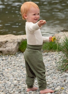 Baby Pantaloni lunghi in lana vergine merino seta - Engel