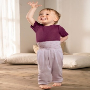 Baby Pantaloni lunghi in lana vergine merino seta - Engel
