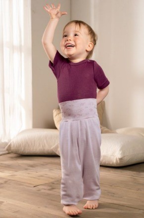 Baby Pantaloni lunghi in lana vergine merino seta - Engel