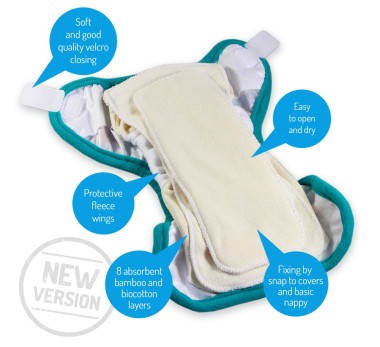 Cloth Diaper AI2 new SIO COMPLETE Petit Lulu VELCRO