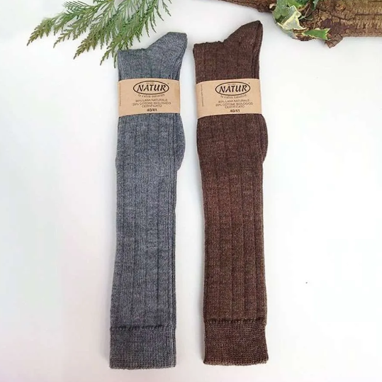 MORETTO Long Wool Socks (Adults) - NATUR
