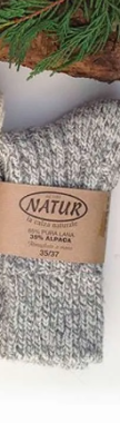 NORDICA short socks, grey melange (adult) - NATUR
