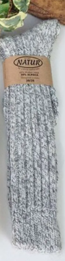 NORDICA long socks, grey melange (adult) - NATUR