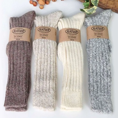 NORDICA long socks, grey melange (adult) - NATUR