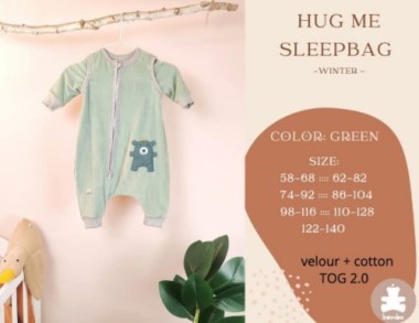 JV Sleeping Bag with Removable Sleeves (GREEN BEAR)