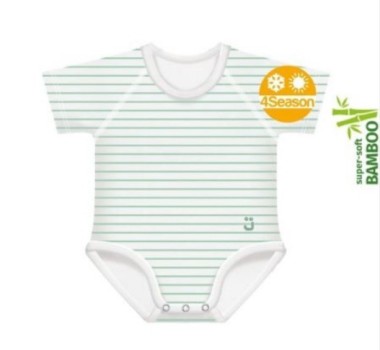 JBody in Bambù (TU) 4 SEASON  (righe verdi) - J Bimbi
