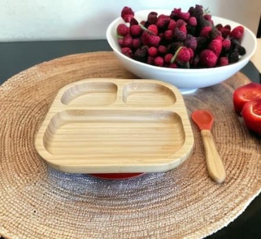 Set pappa piatto + cucchiaio - Cap Bamboo