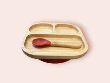 Set pappa piatto + cucchiaio - Cap Bamboo