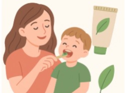 Cura dei denti nei bambini: dentifrici naturali e routine quotidiana.